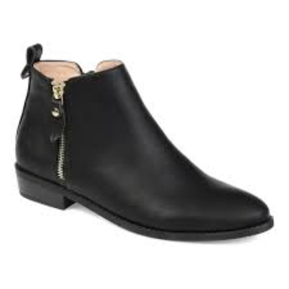 Journee Collection Ellis Chelsea Boots Perforated Ankle Booties Black Size 8.5